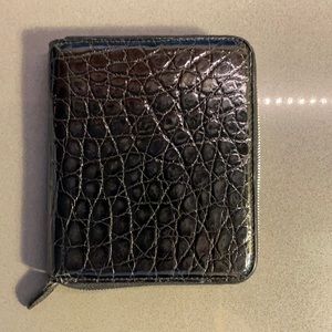 Ralph Lauren Black Alligator Zip Wallet
